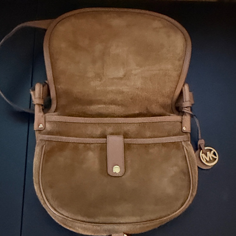 Michael Kors Tan Suede Crossbody Bag - Picture 9 of 12